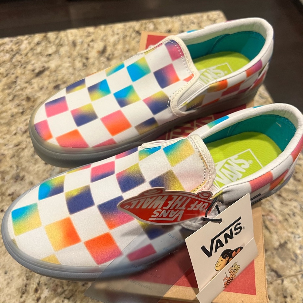 Vans Colorful Checkered Slip-On Sneakers